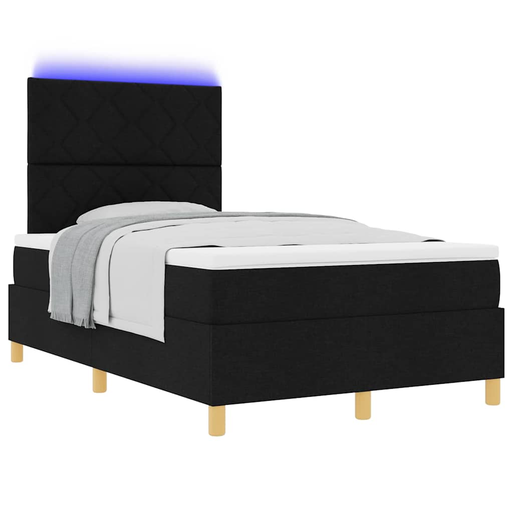 Boxspringbett mit Matratze Schwarz 120 x 190 cm Stoff