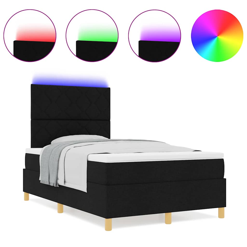 Boxspringbett mit Matratze Schwarz 120 x 190 cm Stoff