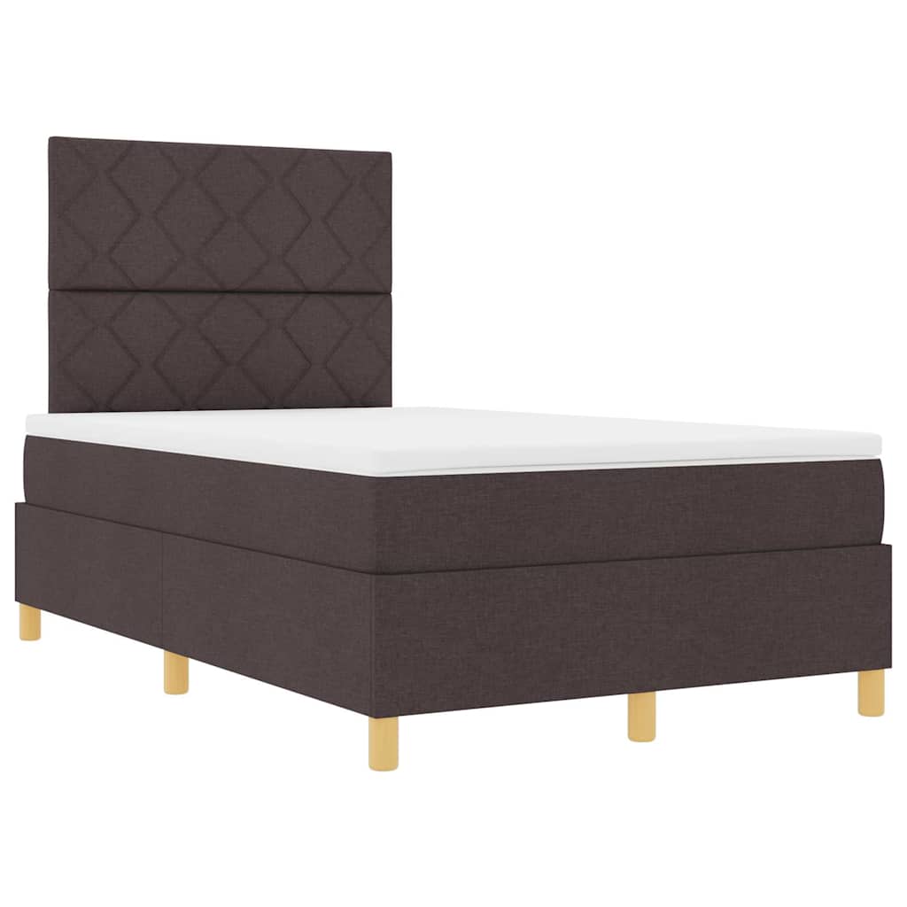 Boxspringbett mit Matratze Dunkelbraun 120 x 190 cm Stoff