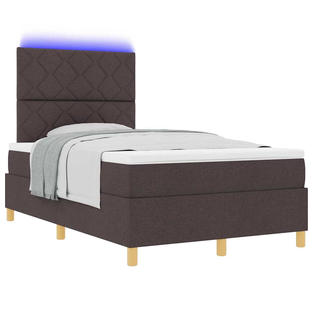 Boxspringbett mit Matratze Dunkelbraun 120 x 190 cm Stoff