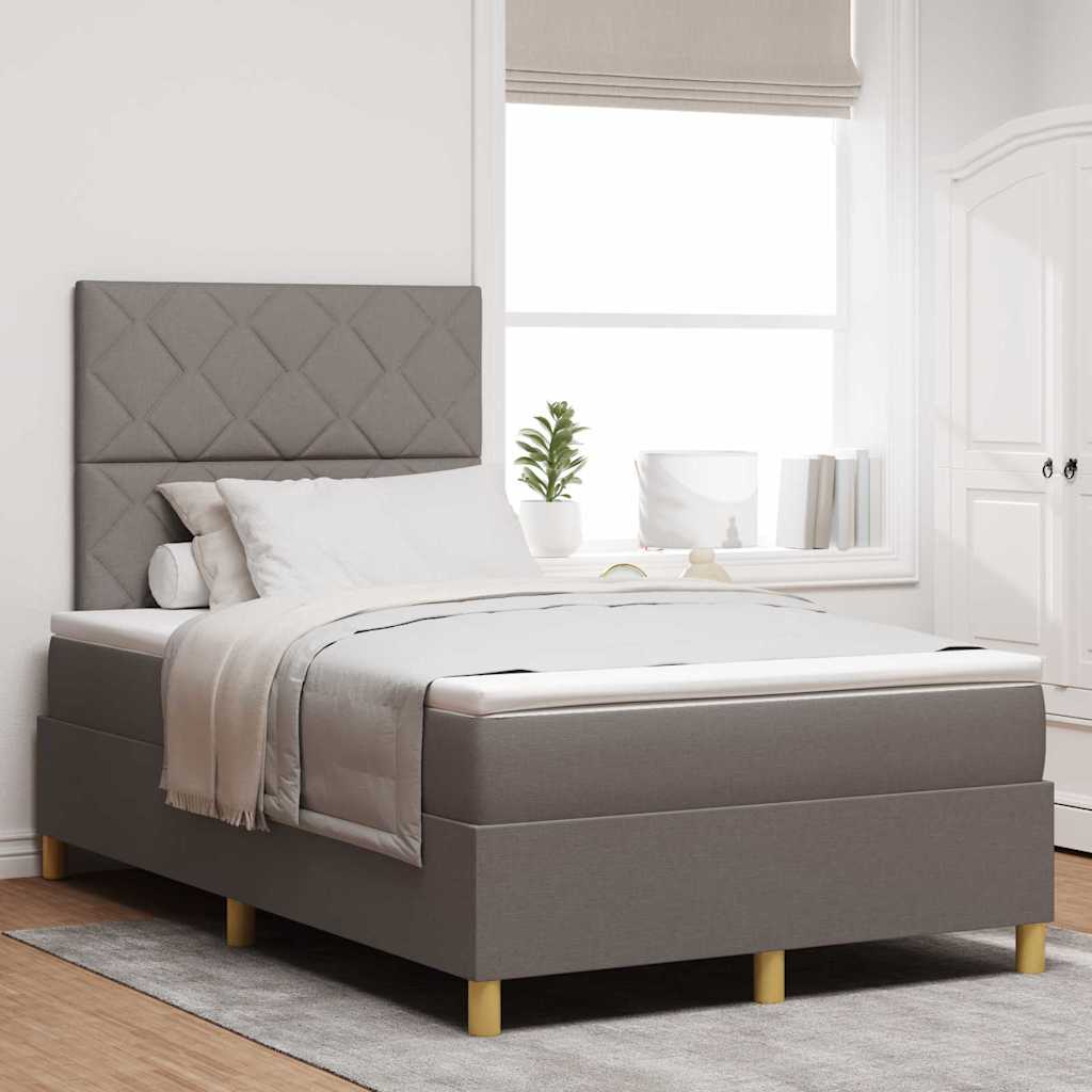 Boxspringbett mit Matratze Taupe 120 x 190 cm Stoff