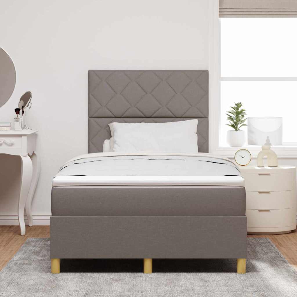 Boxspringbett mit Matratze Taupe 120 x 190 cm Stoff