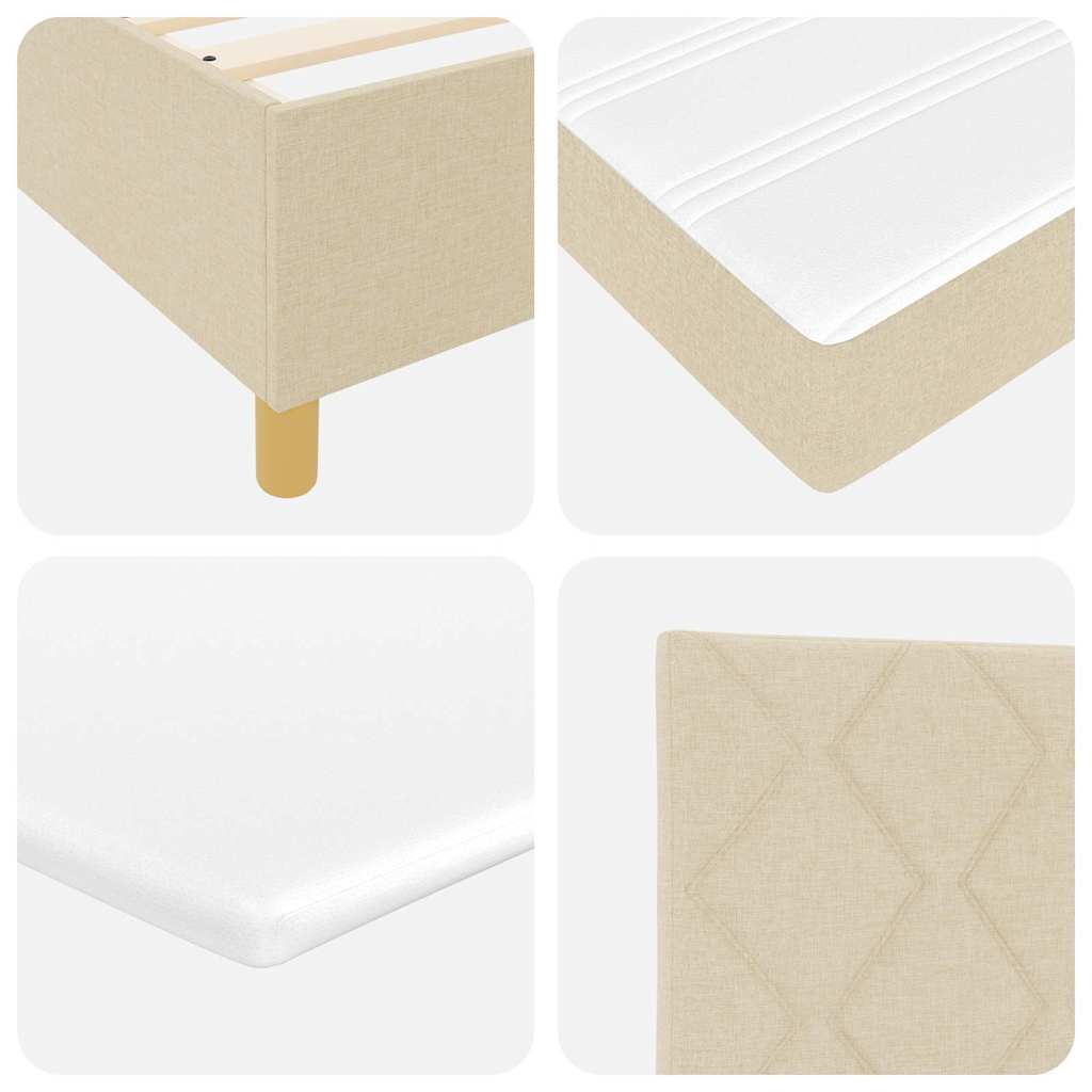 Boxspringbett mit Matratze Creme 120 x 190 cm Stoff
