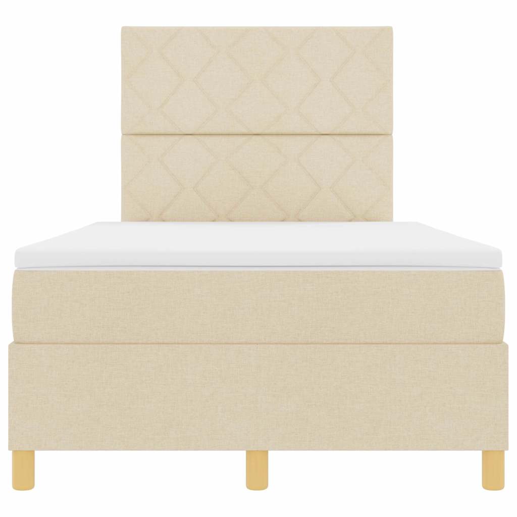 Boxspringbett mit Matratze Creme 120 x 190 cm Stoff