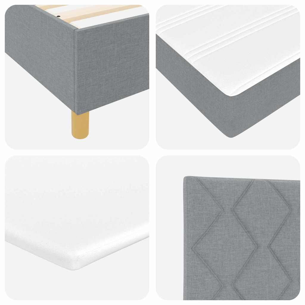 Boxspringbett mit Matratze Hellgrau 120 x 200 cm Stoff