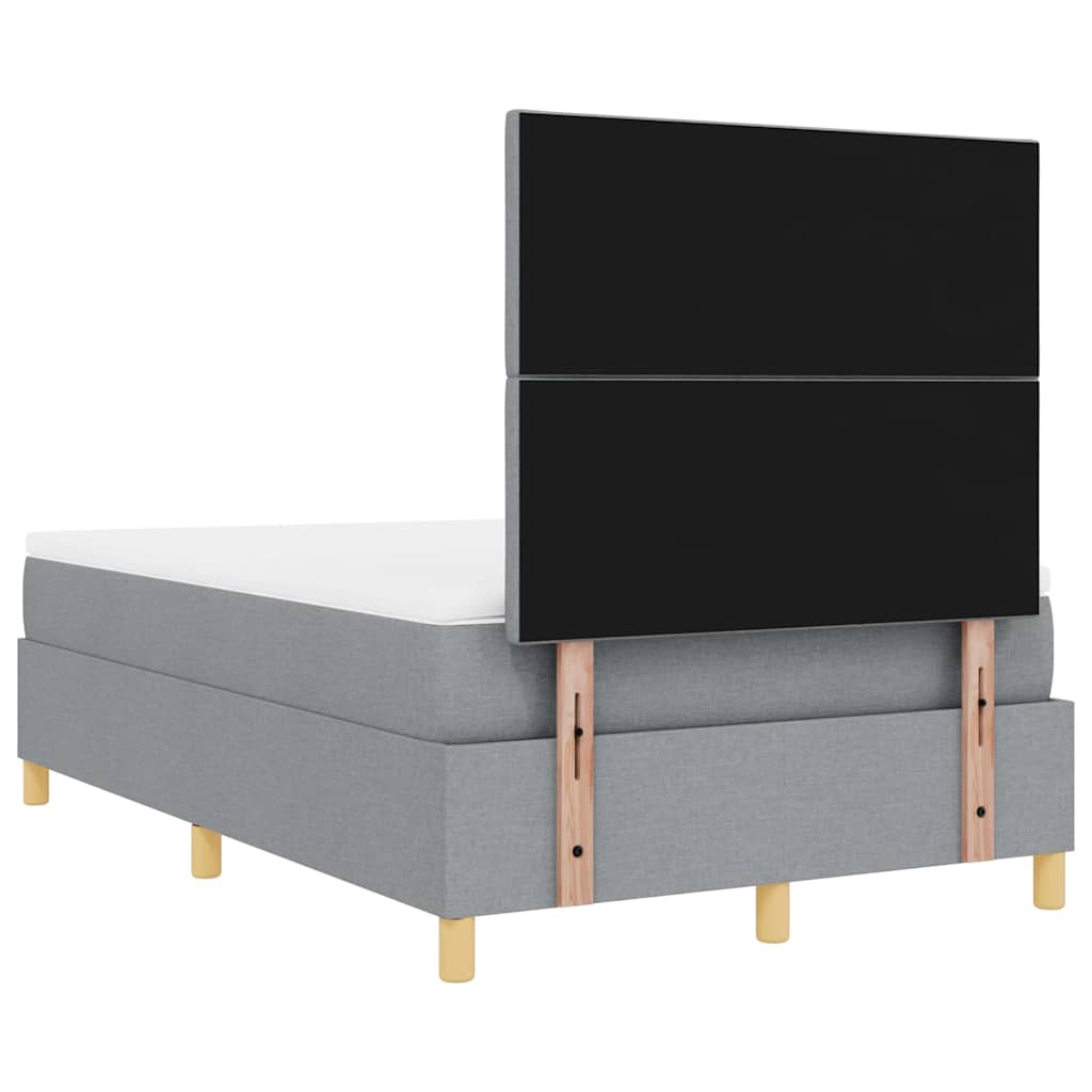 Boxspringbett mit Matratze Hellgrau 120 x 200 cm Stoff