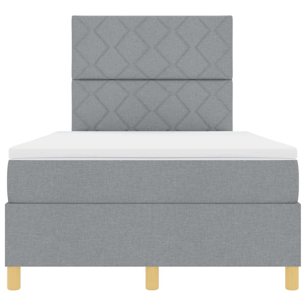 Boxspringbett mit Matratze Hellgrau 120 x 200 cm Stoff