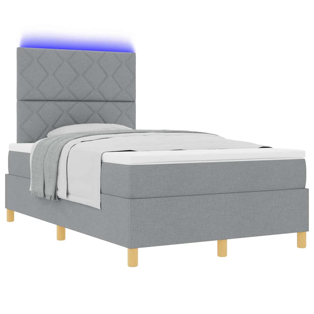 Boxspringbett mit Matratze Hellgrau 120 x 200 cm Stoff