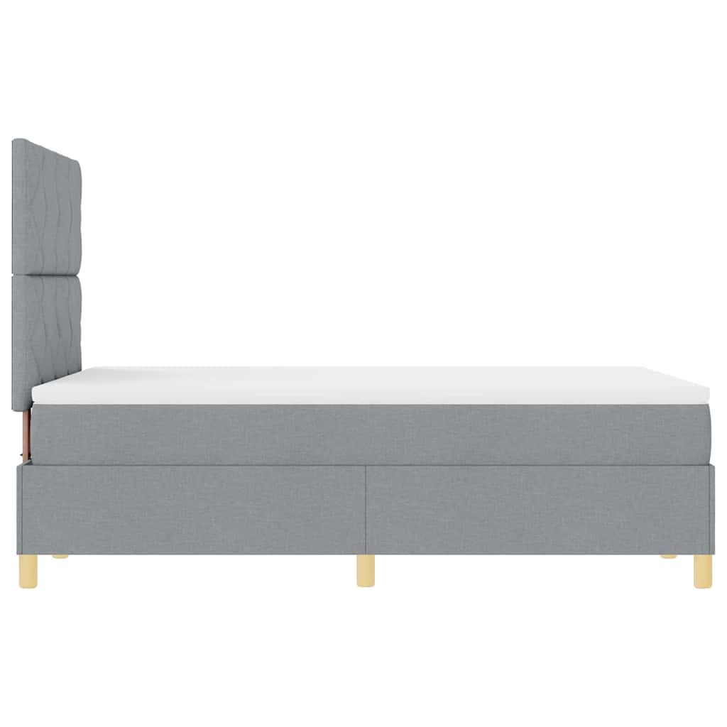 Boxspringbett mit Matratze Hellgrau 120 x 200 cm Stoff