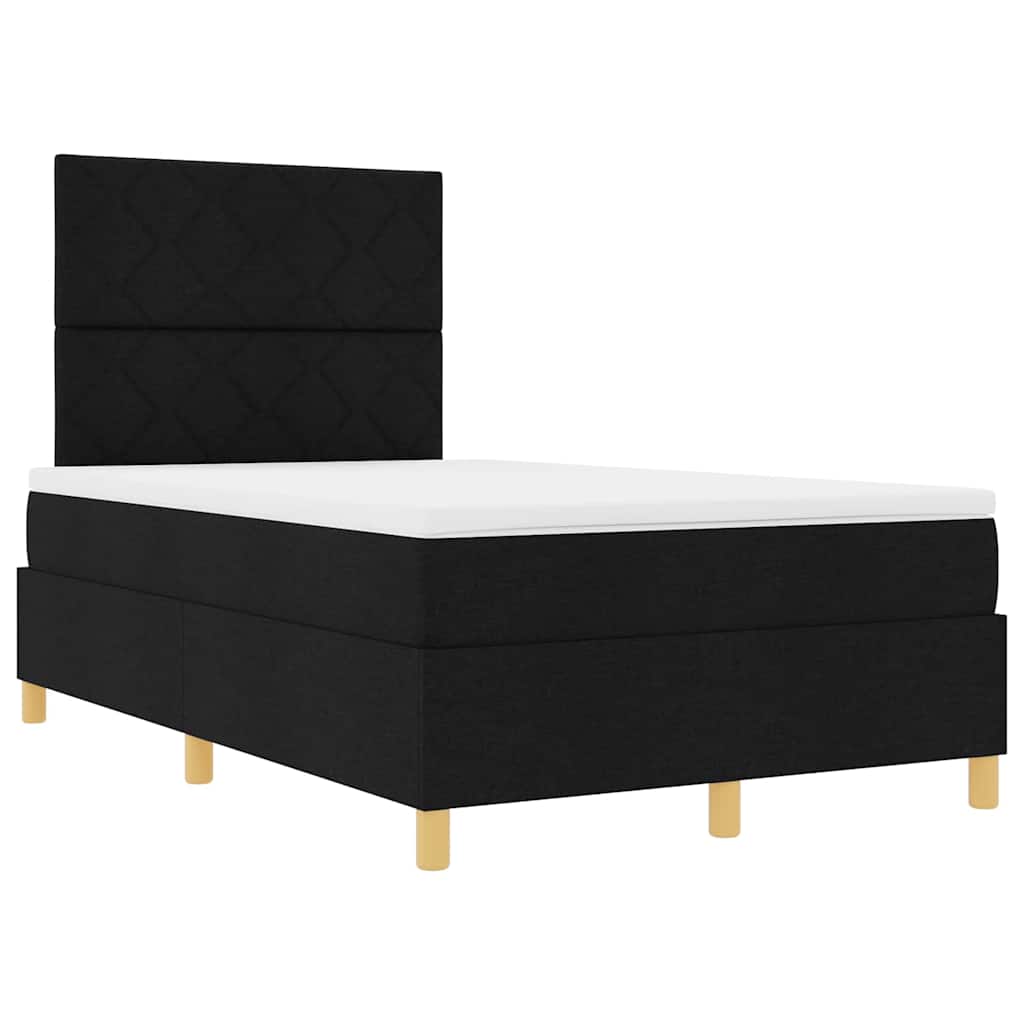 Boxspringbett mit Matratze Schwarz 120 x 200 cm Stoff