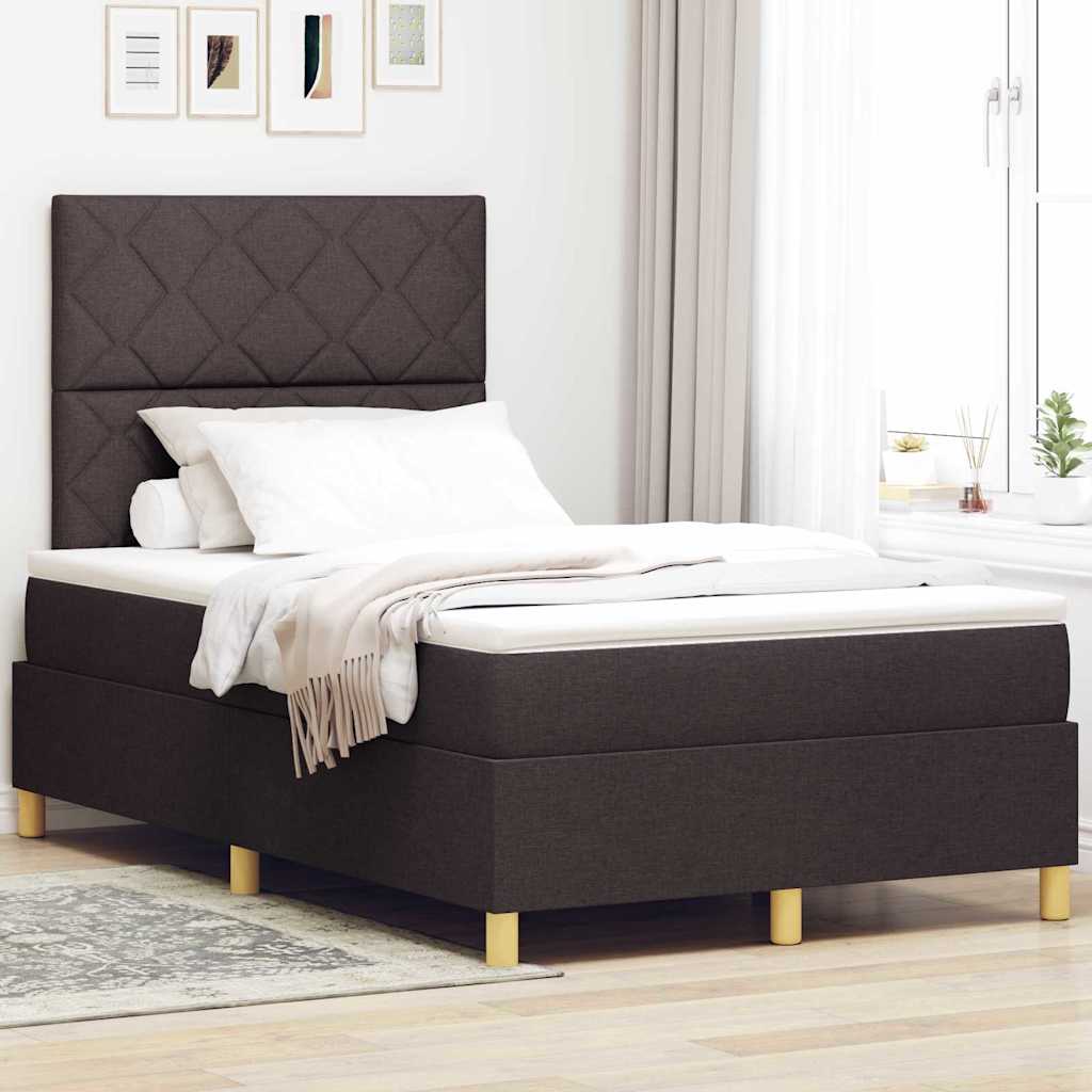 Boxspringbett mit Matratze Dunkelbraun 120 x 200 cm Stoff