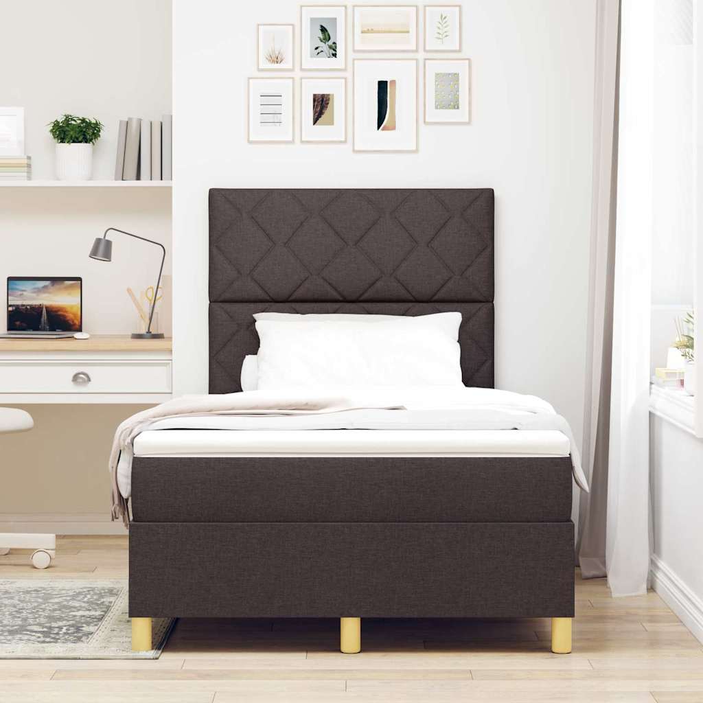 Boxspringbett mit Matratze Dunkelbraun 120 x 200 cm Stoff