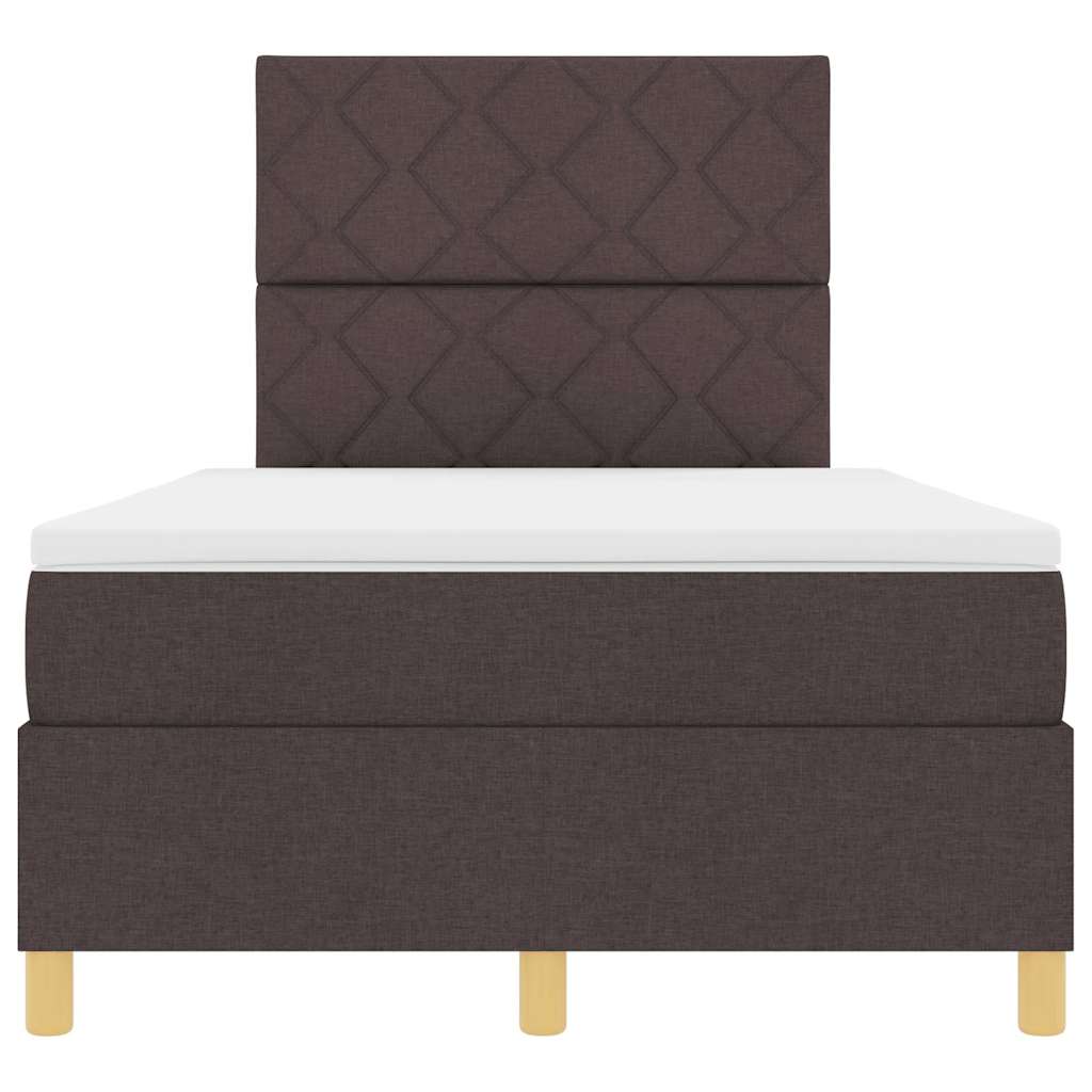 Boxspringbett mit Matratze Dunkelbraun 120 x 200 cm Stoff