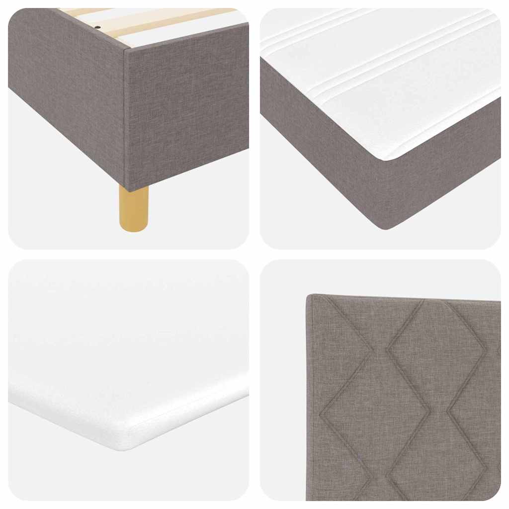 Boxspringbett mit Matratze Taupe 120 x 200 cm Stoff