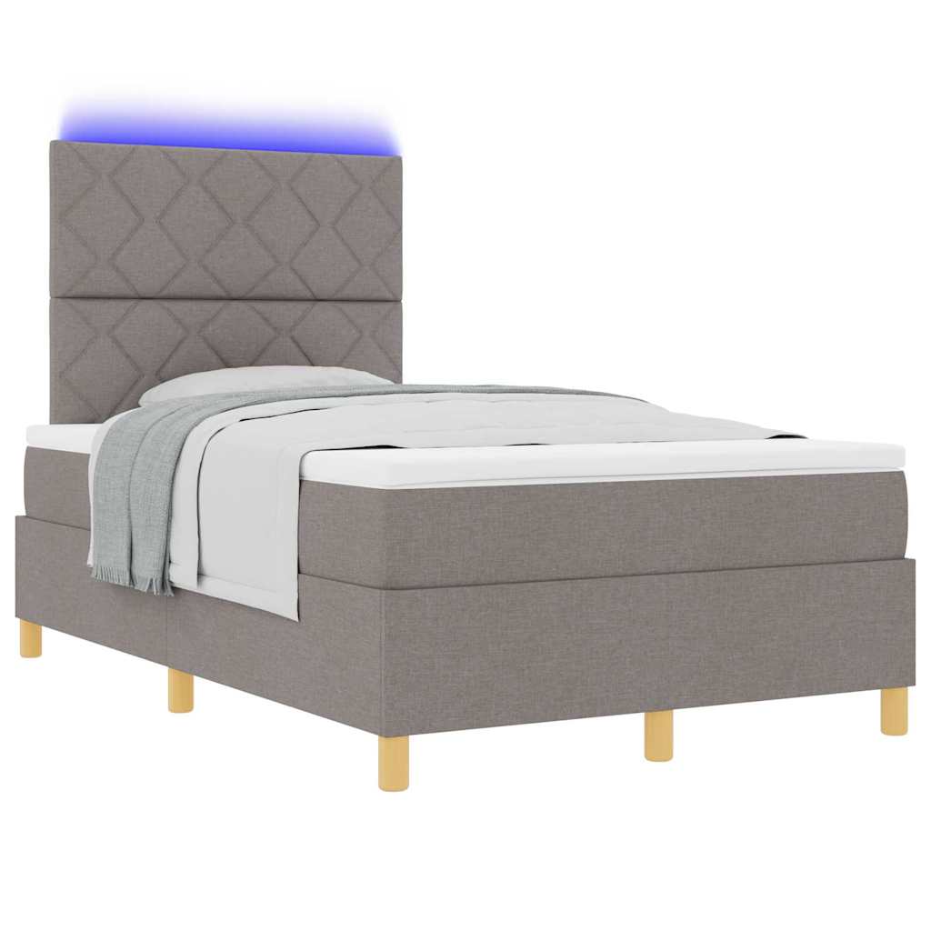 Boxspringbett mit Matratze Taupe 120 x 200 cm Stoff