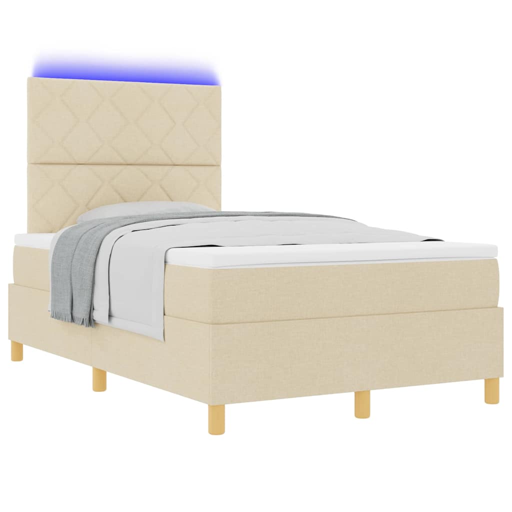 Boxspringbett mit Matratze Creme 120 x 200 cm Stoff