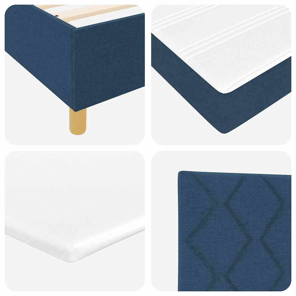 Boxspringbett mit Matratze mit Kopfteil Blau 120 x 200 cm Stoff
