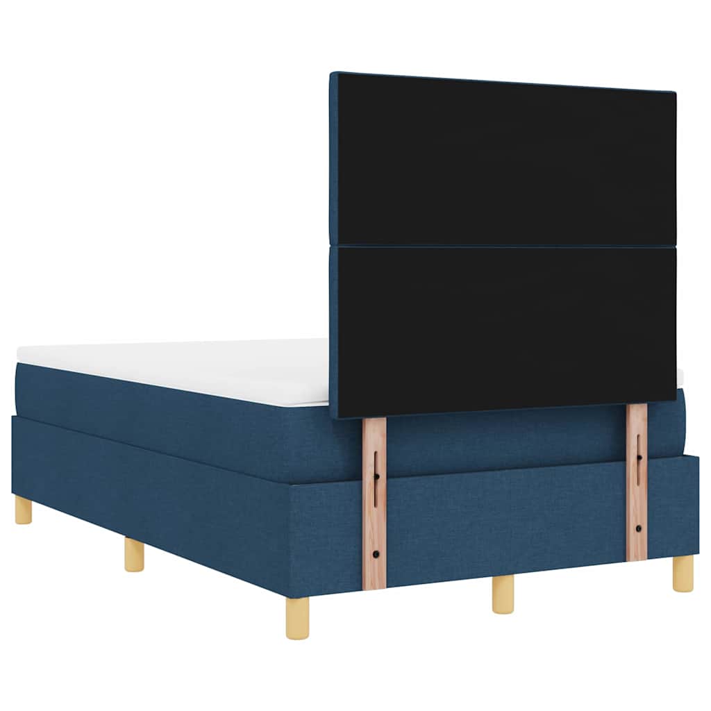 Boxspringbett mit Matratze mit Kopfteil Blau 120 x 200 cm Stoff