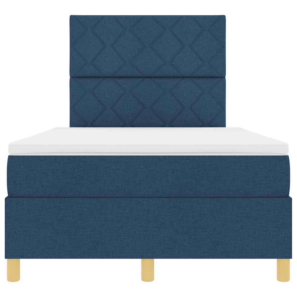 Boxspringbett mit Matratze mit Kopfteil Blau 120 x 200 cm Stoff