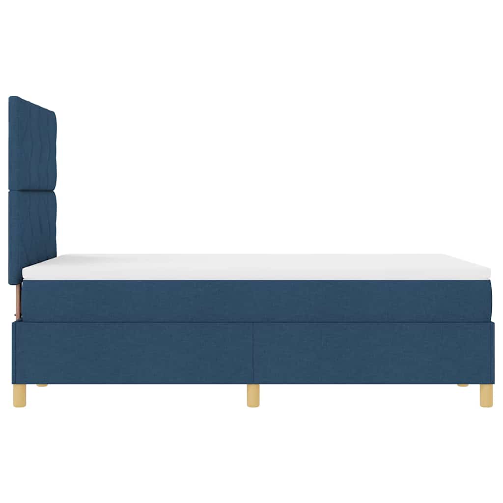 Boxspringbett mit Matratze mit Kopfteil Blau 120 x 200 cm Stoff