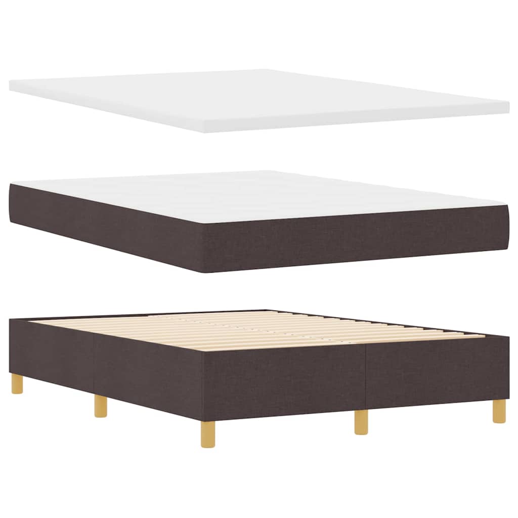 Boxspringbett mit Matratze Dunkelbraun 140 x 190 cm Stoff