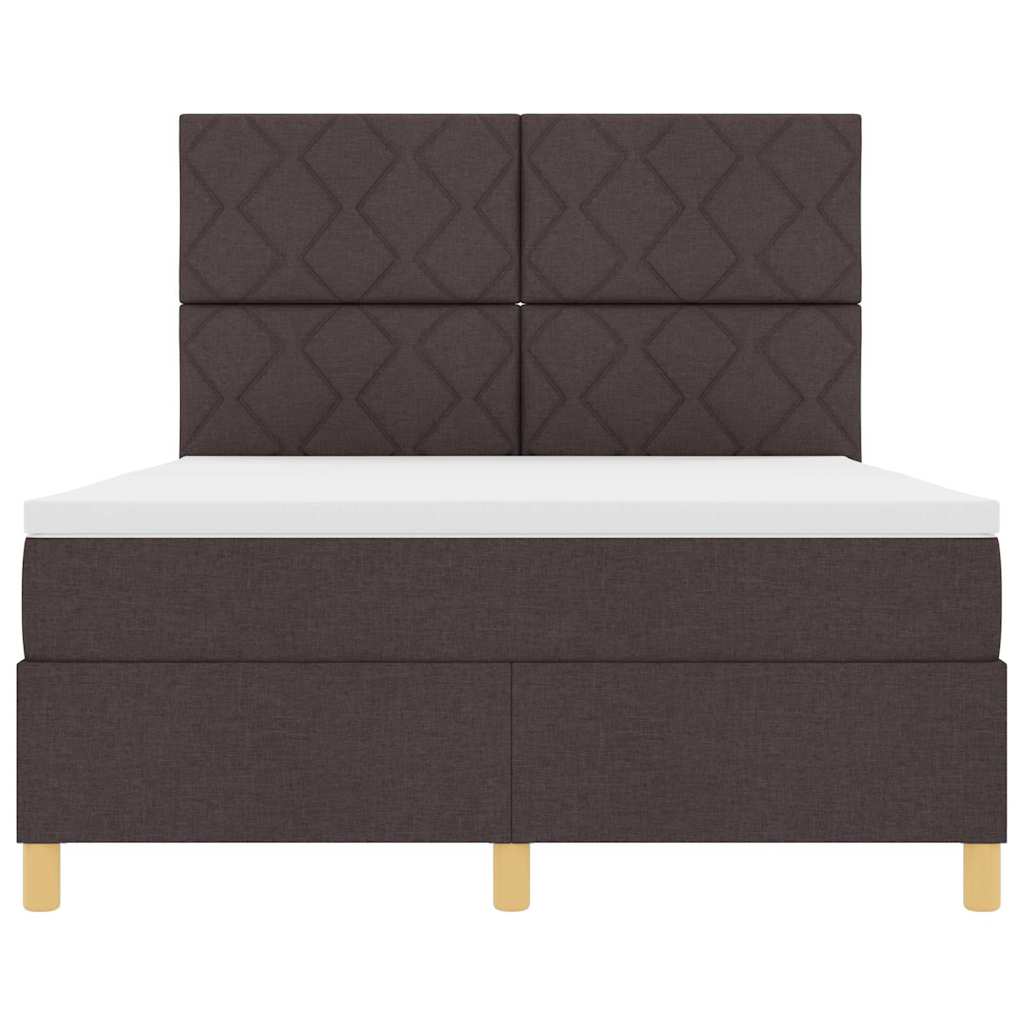 Boxspringbett mit Matratze Dunkelbraun 140 x 190 cm Stoff