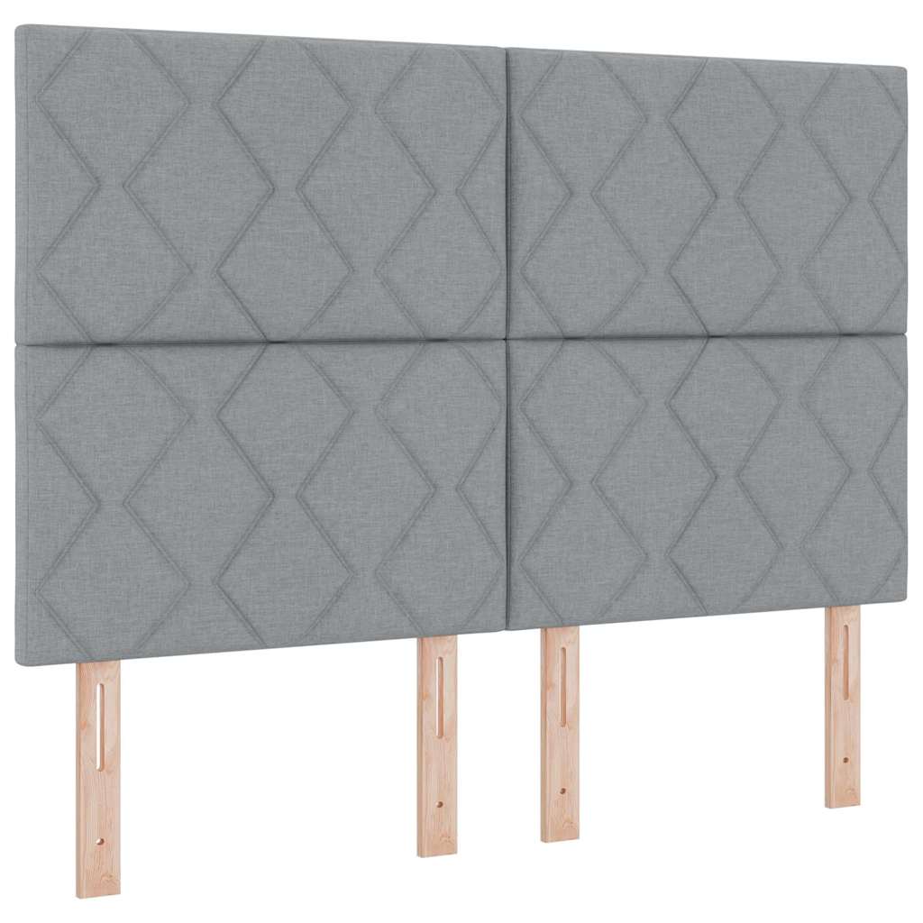Boxspringbett mit Matratze Hellgrau 140 x 200 cm Stoff