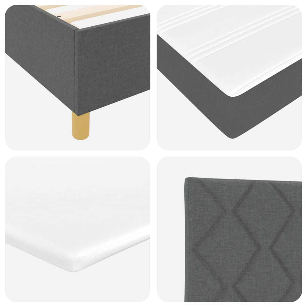 Boxspringbett mit Matratze Dunkelgrau 140 x 200 cm Stoff