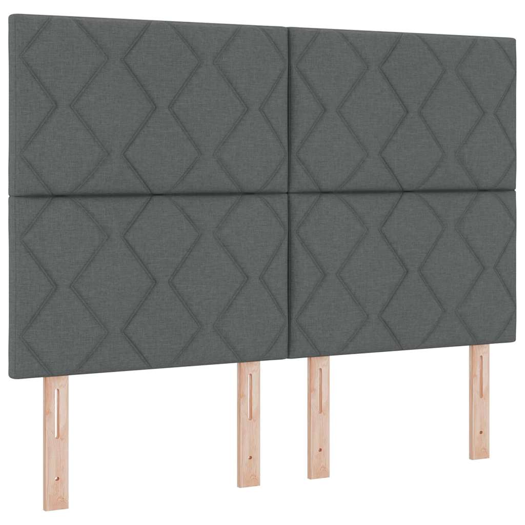 Boxspringbett mit Matratze Dunkelgrau 140 x 200 cm Stoff