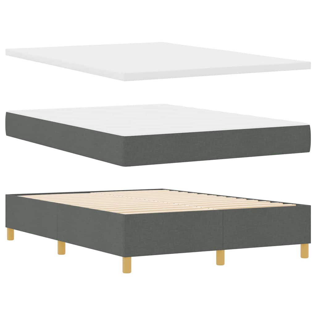 Boxspringbett mit Matratze Dunkelgrau 140 x 200 cm Stoff