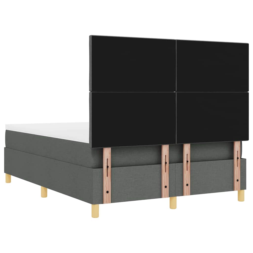 Boxspringbett mit Matratze Dunkelgrau 140 x 200 cm Stoff