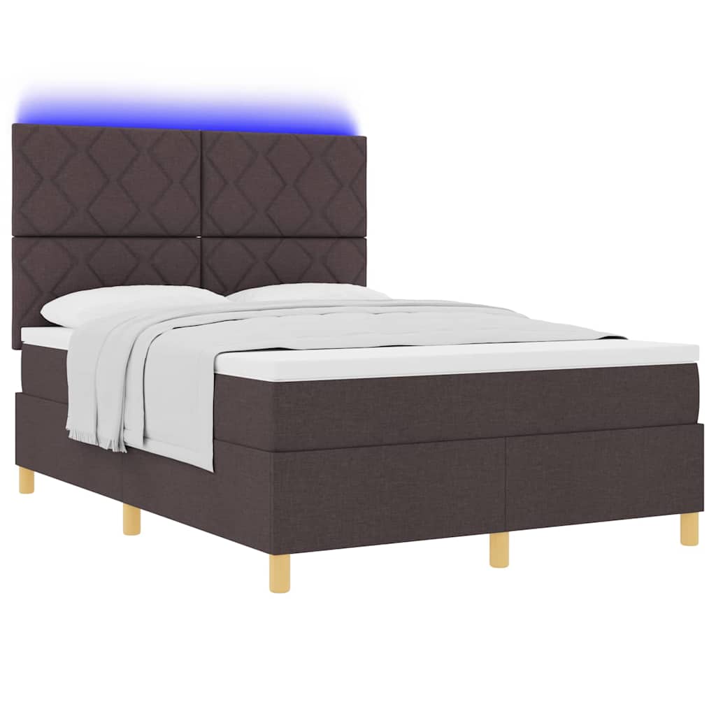 Boxspringbett mit Matratze Dunkelbraun 140 x 200 cm Stoff