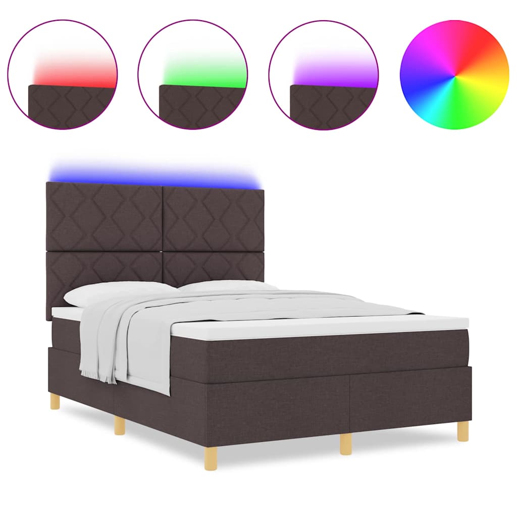 Boxspringbett mit Matratze Dunkelbraun 140 x 200 cm Stoff