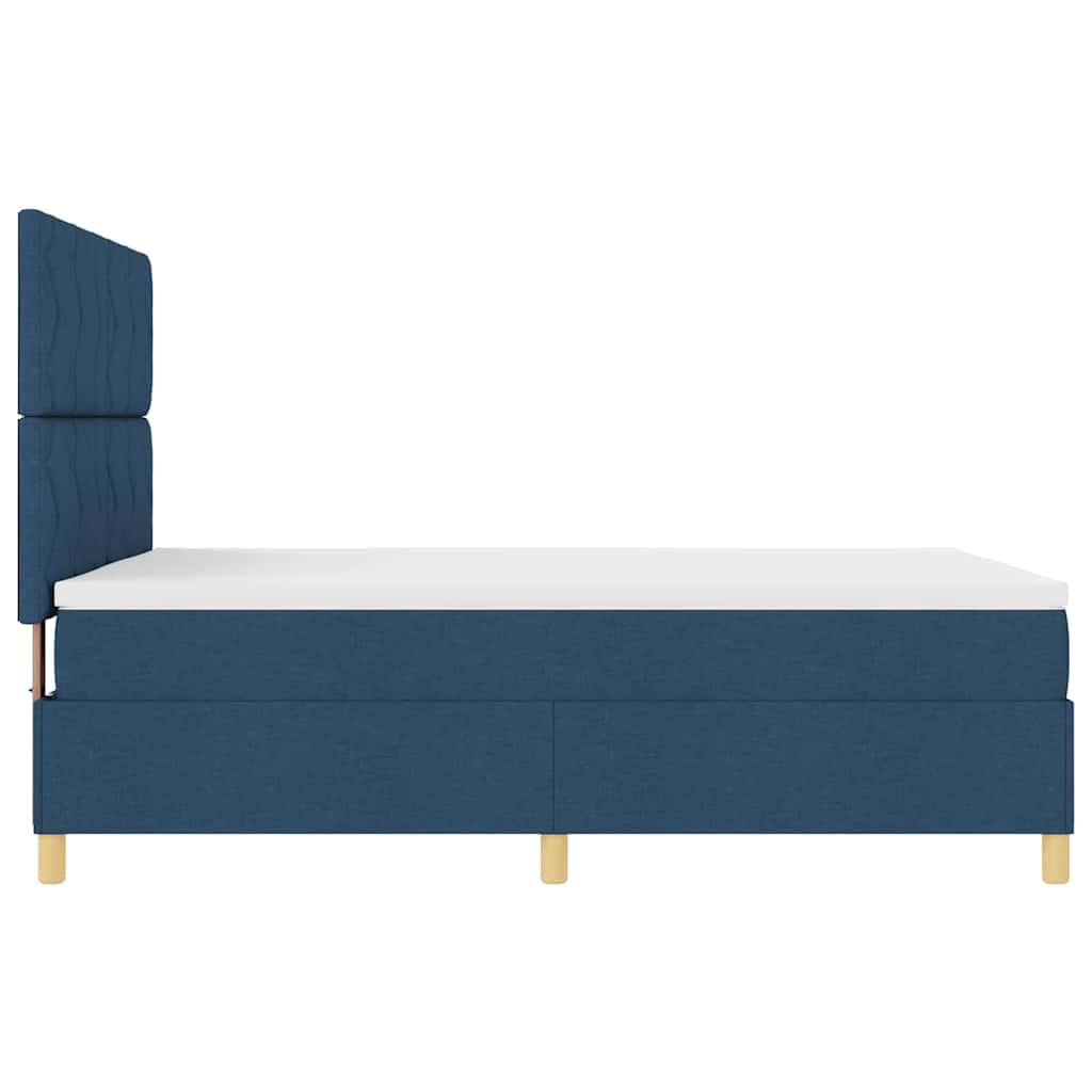 Boxspringbett mit Matratze mit Kopfteil Blau 140 x 200 cm Stoff