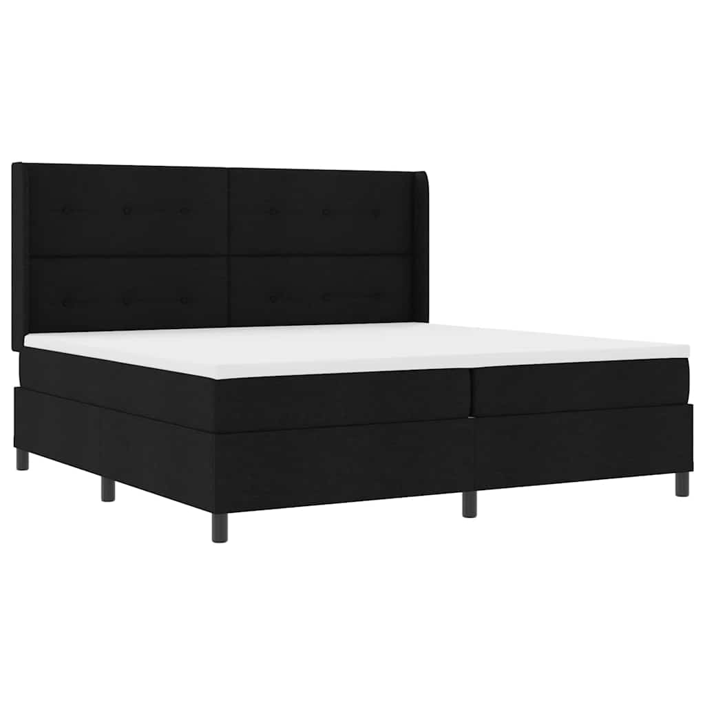Boxspringbett mit Matratze Schwarz 200 x 200 cm Stoff