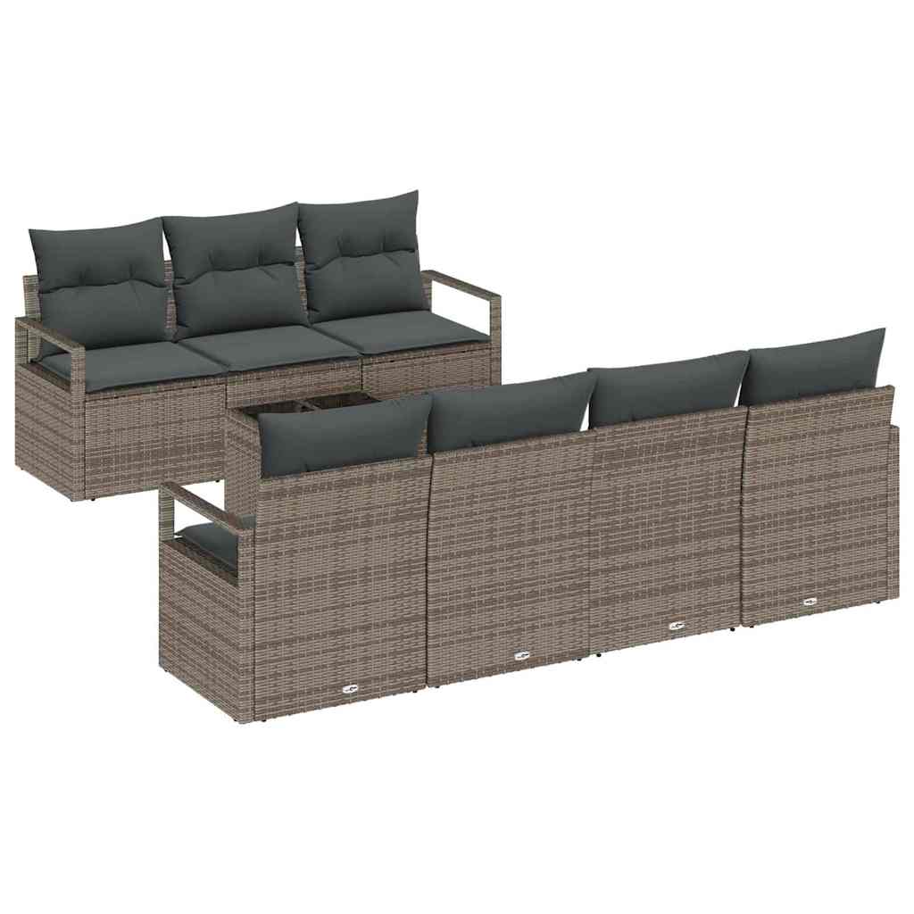 Garten-Sofa-Set mit Kissen 8 pcs Grau 55 x 55 x 37 cm