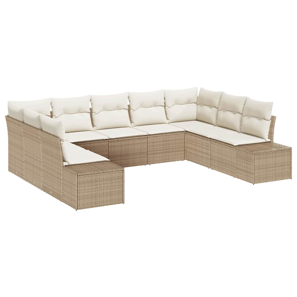 Garten-Sofa-Set 9 pcs Beige und Creme 289 x 209 x 85 cm