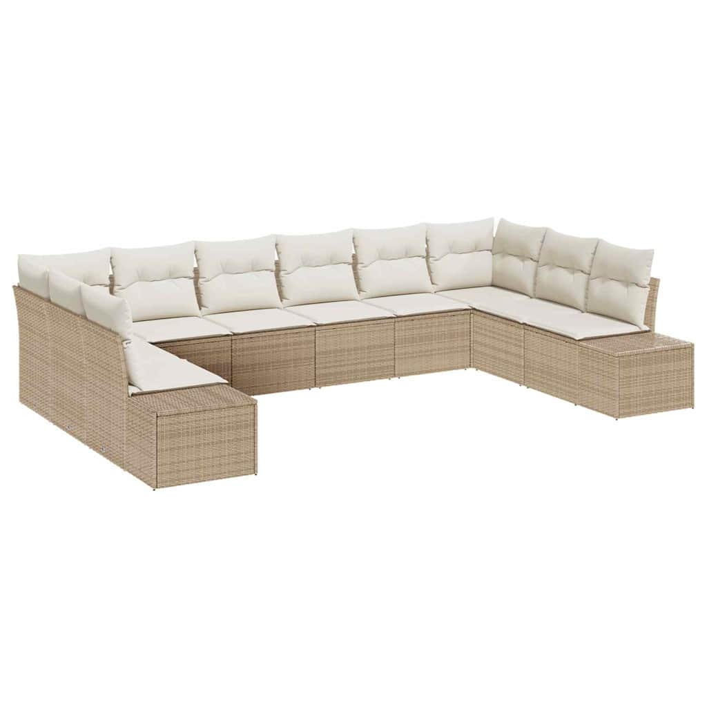 Garten-Sofa-Set 10 pcs Beige und Creme 344 x 209 x 85 cm
