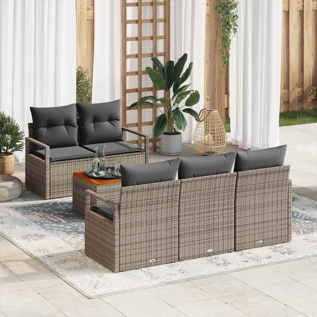 Garten-Sofa-Set 6 pcs Grau