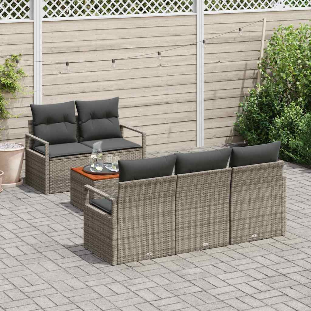 Garten-Sofa-Set 6 pcs Grau