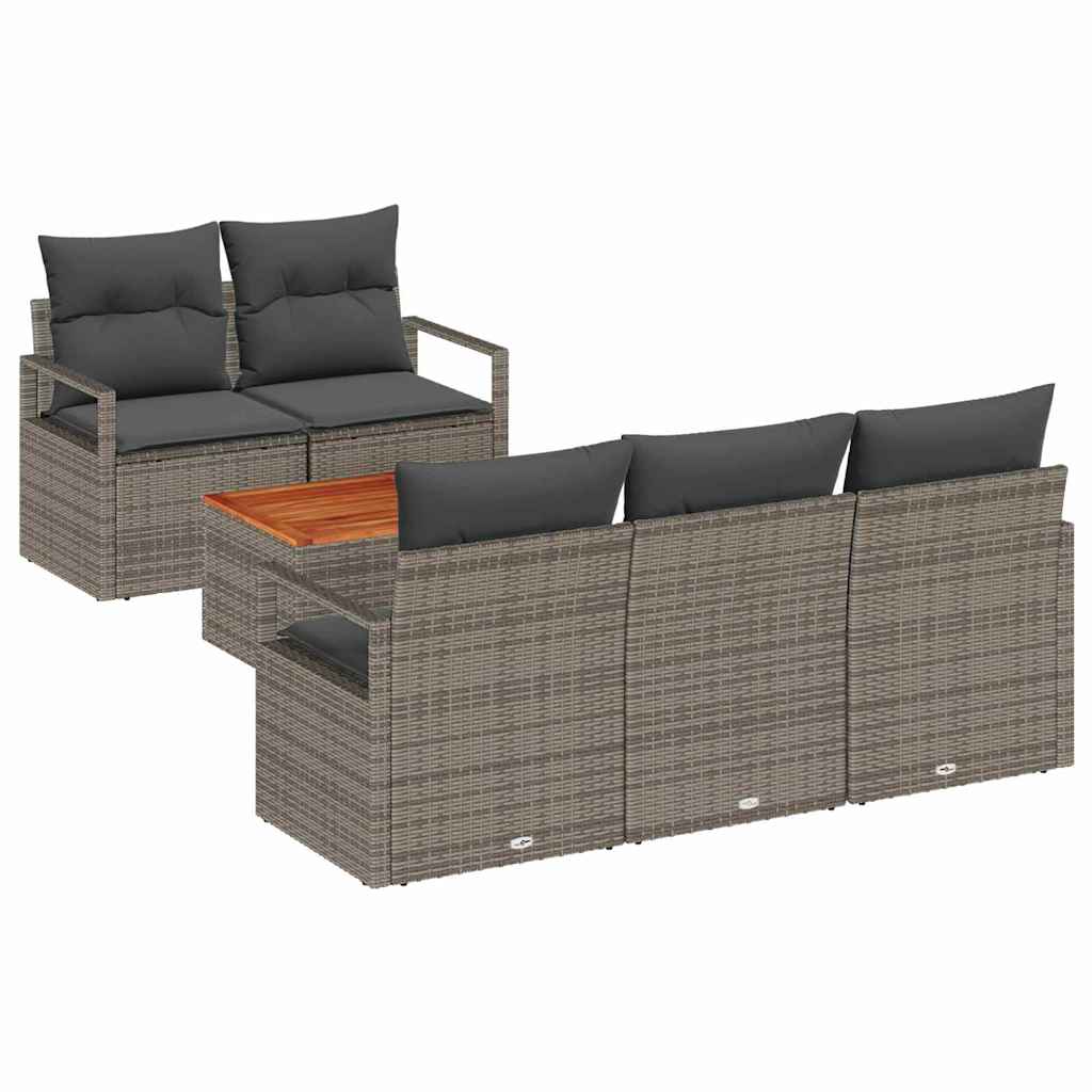 Garten-Sofa-Set 6 pcs Grau