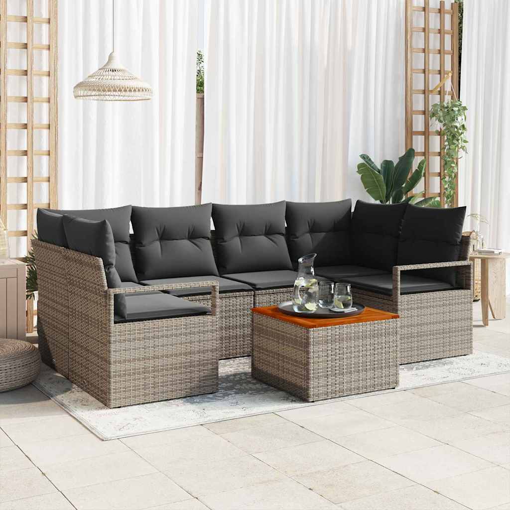 Garten-Sofa-Set 7 pcs Grau