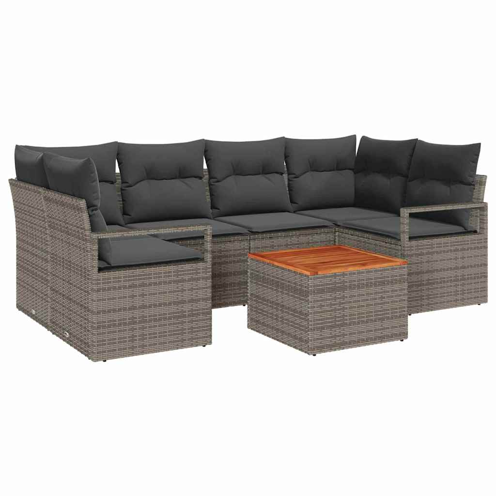 Garten-Sofa-Set 7 pcs Grau