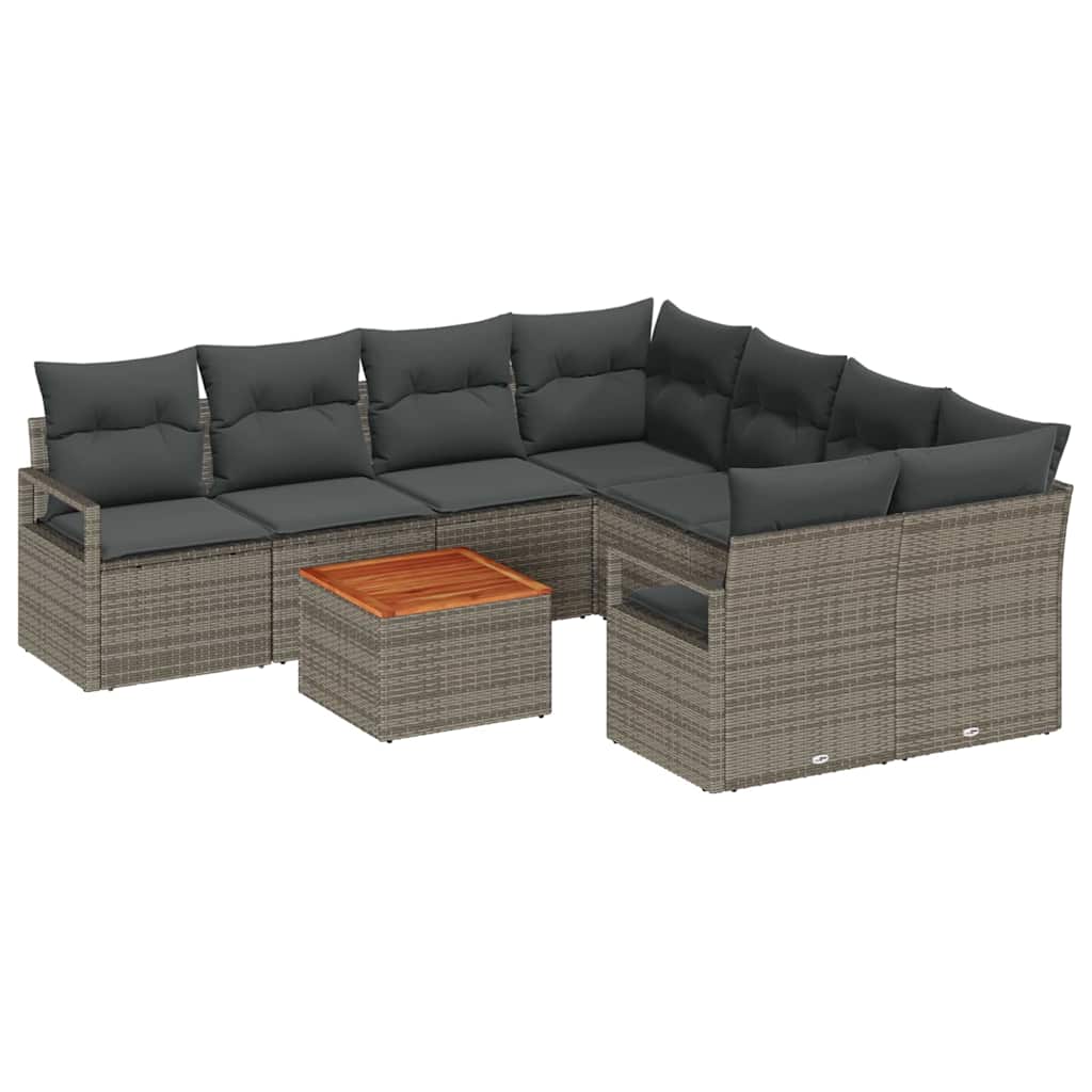 Garten-Sofa-Set 9 pcs Grau