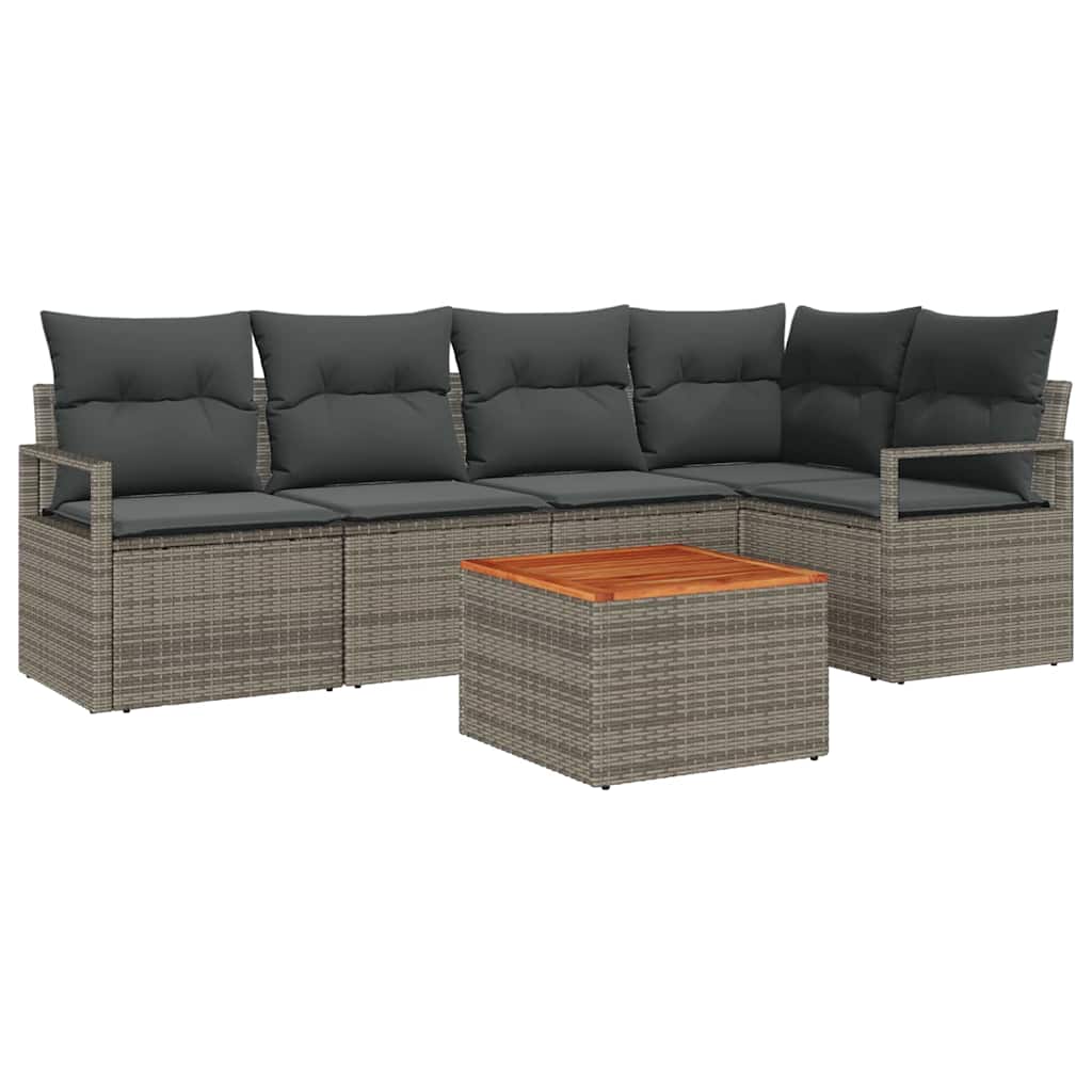 Garten-Sofa-Set 6 pcs Grau