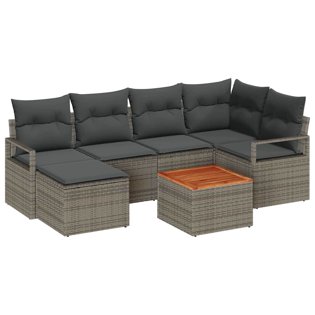 Garten-Sofa-Set 7 pcs Grau