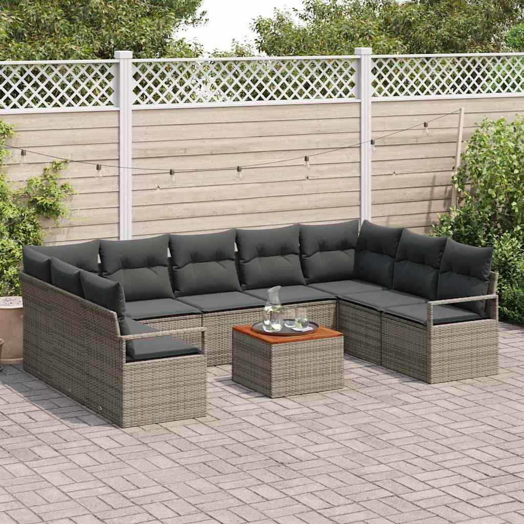Garten-Sofa-Set 10 pcs Grau