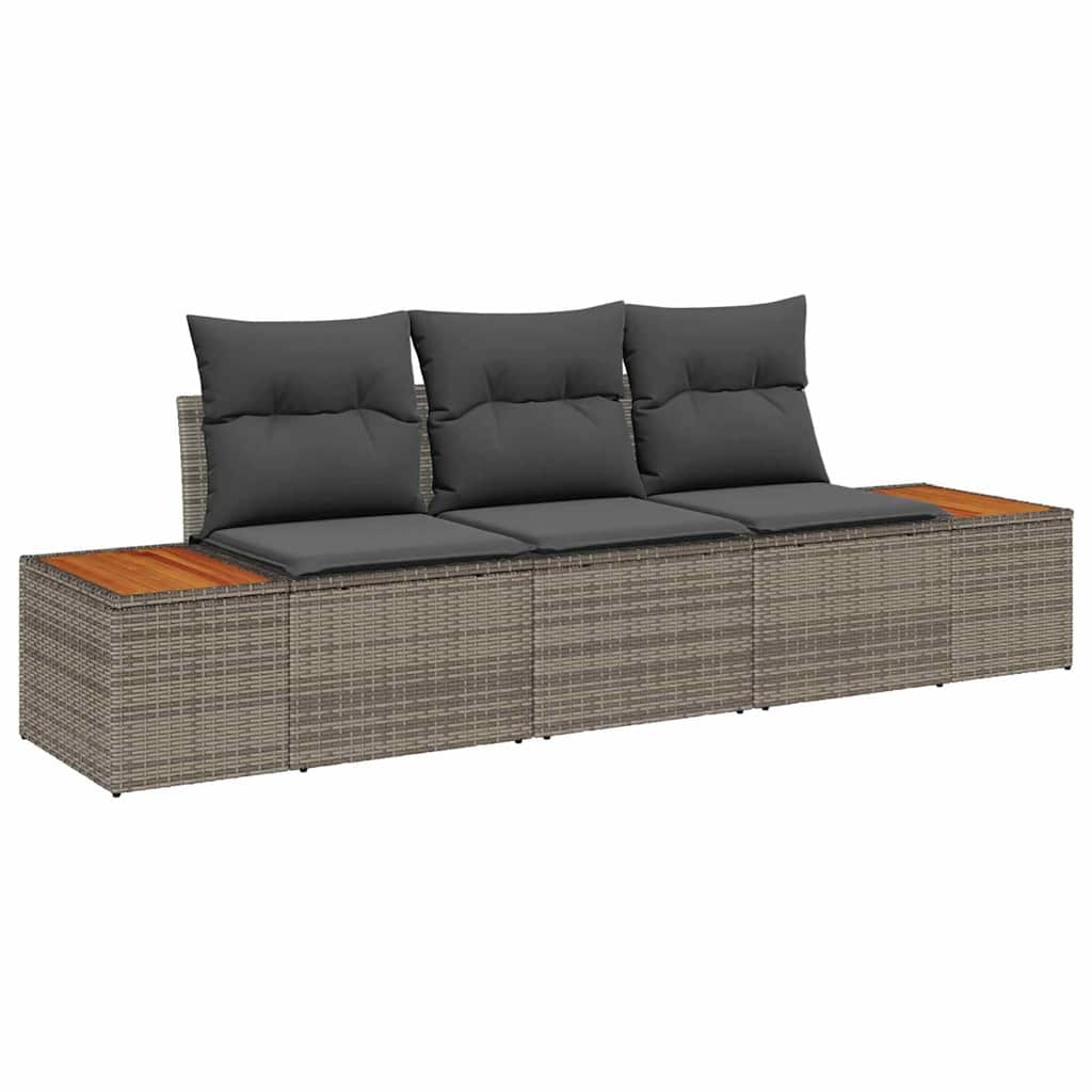 Garten-Sofa-Set 3 pcs Grau 239 x 62 x 85 cm Poly Rattan