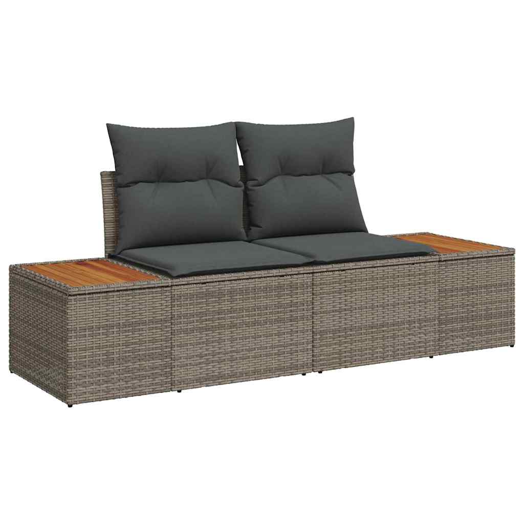 Garten-Sofa-Set 5 pcs Grau 184 x 62 x 85 cm Poly Rattan