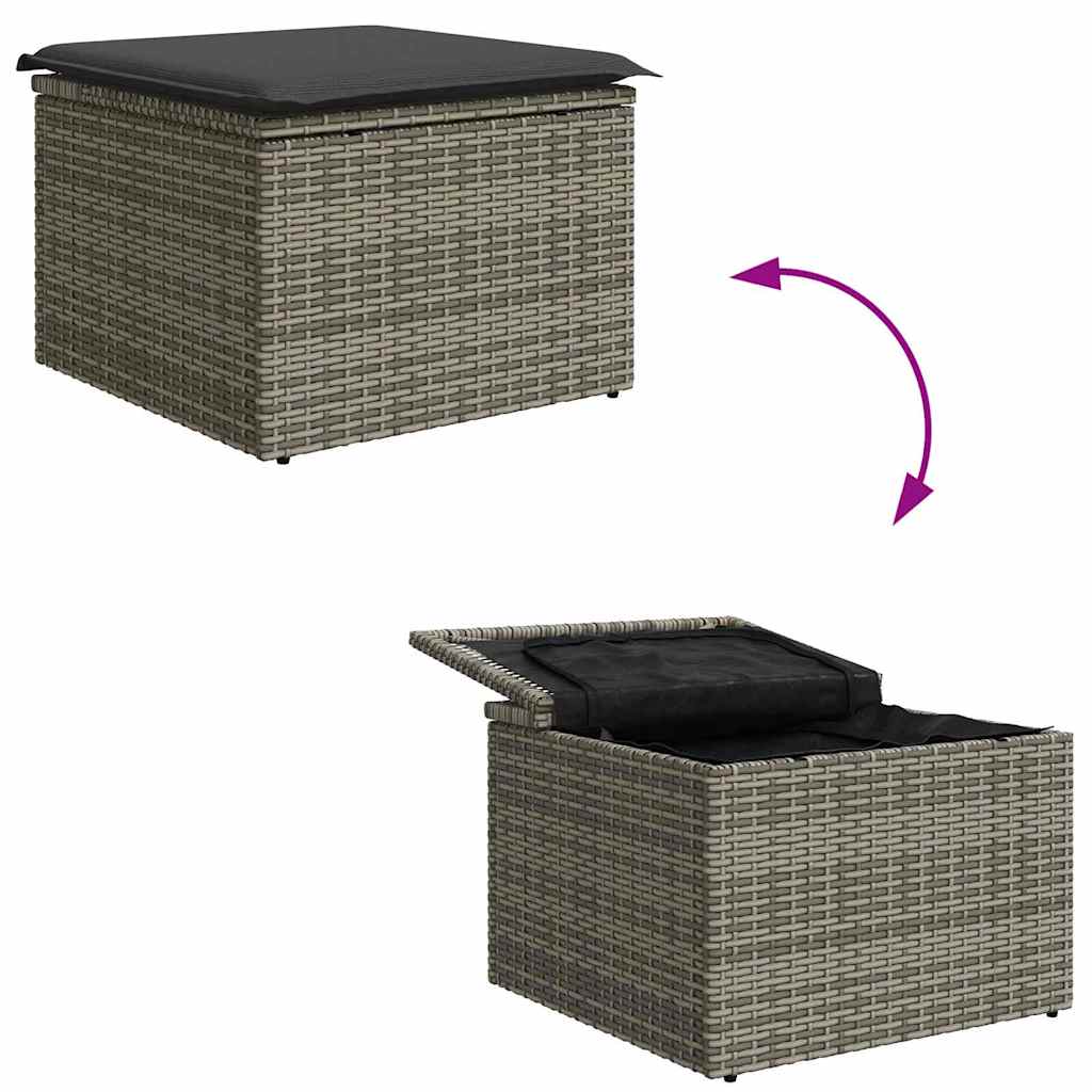 Garten-Sofa-Set 5 pcs Grau 184 x 62 x 85 cm Poly Rattan